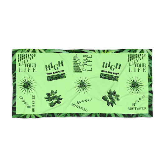 High How Are You Cannabis Beach Towel