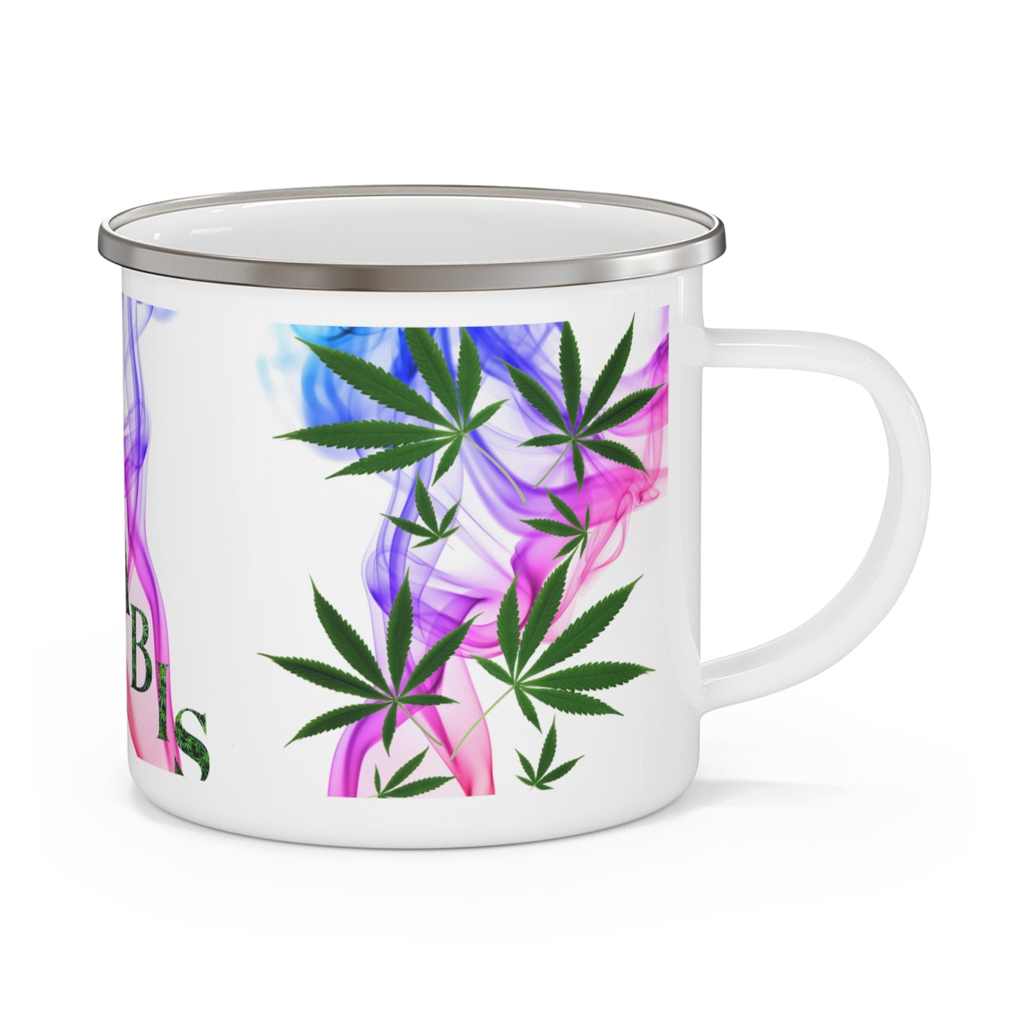 Smoking Pretty Cannabis Enamel Camping Mug
