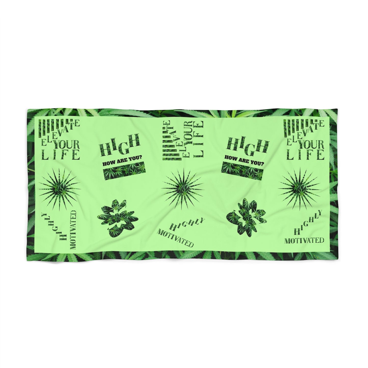 High How Are You Cannabis Beach Towel