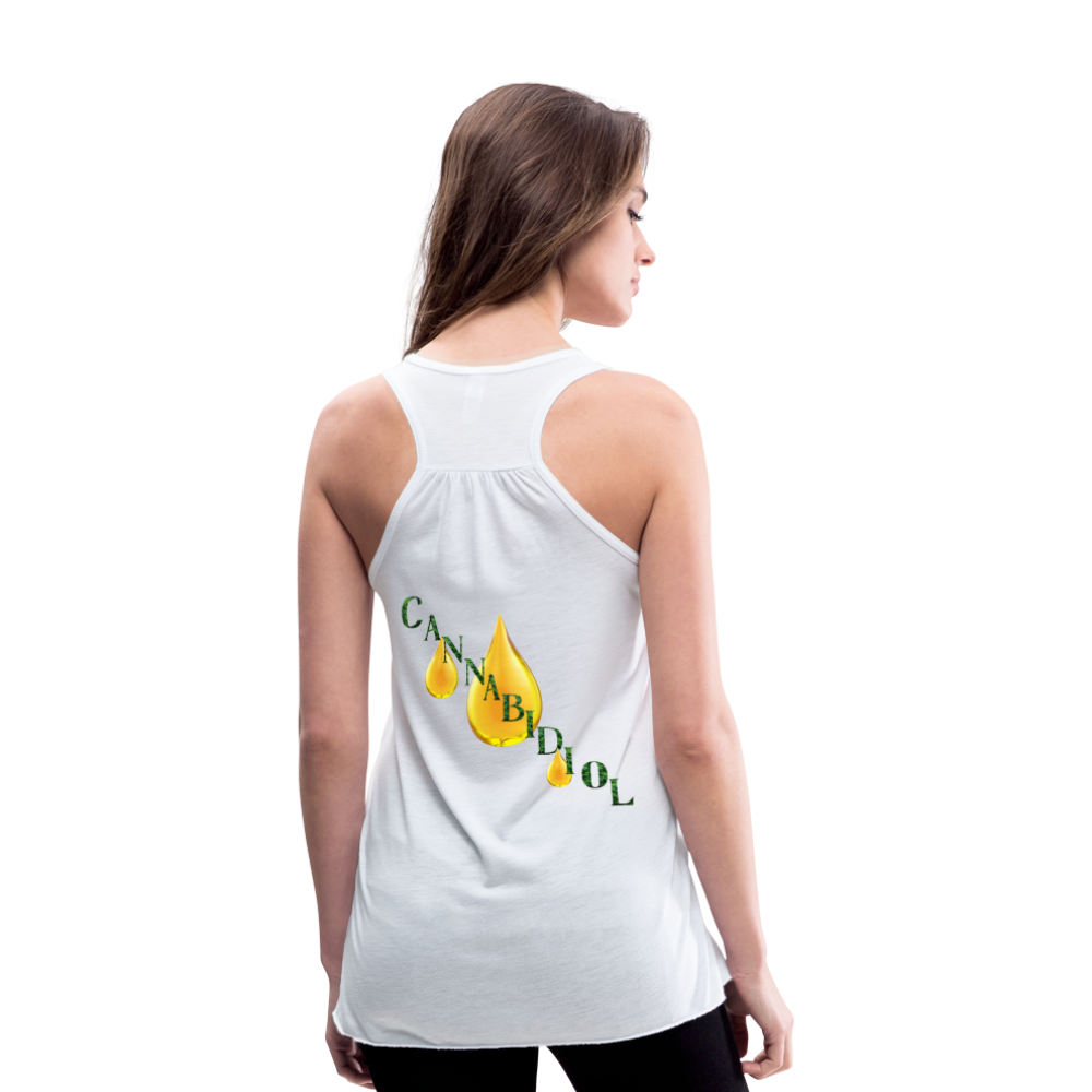 CBD For Anxiety Ladies Flowy Tank Top - white