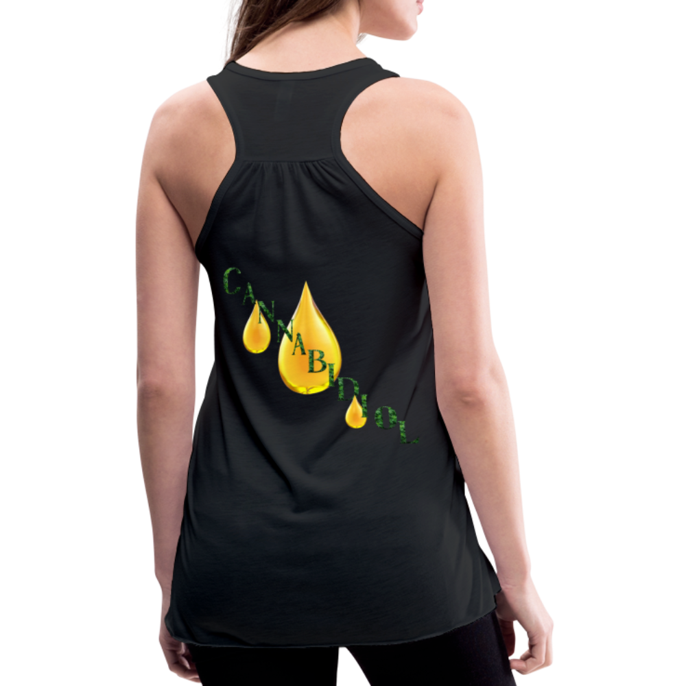 CBD For Anxiety Ladies Flowy Tank Top - black