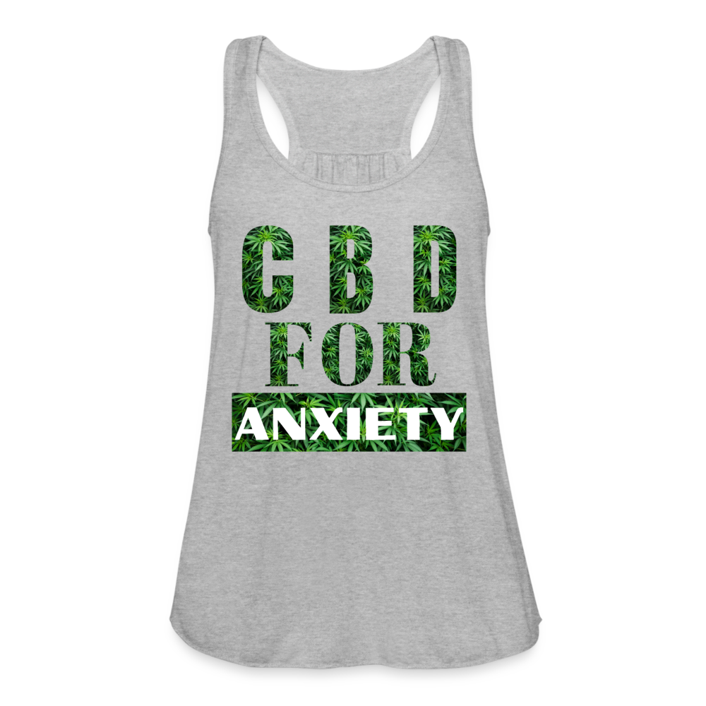 CBD For Anxiety Ladies Flowy Tank Top - heather gray