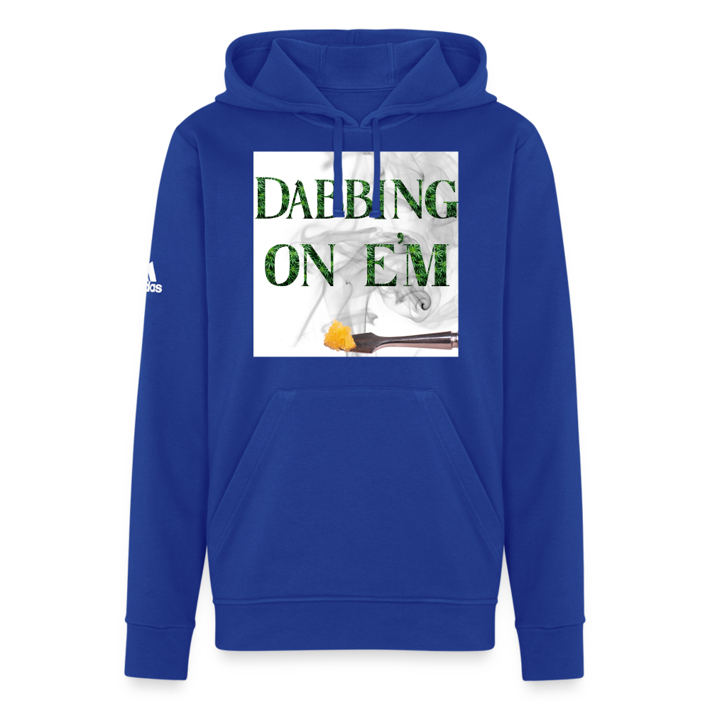 Dabbing On E'm Men's Adidas Fleece Hoodie - royal blue