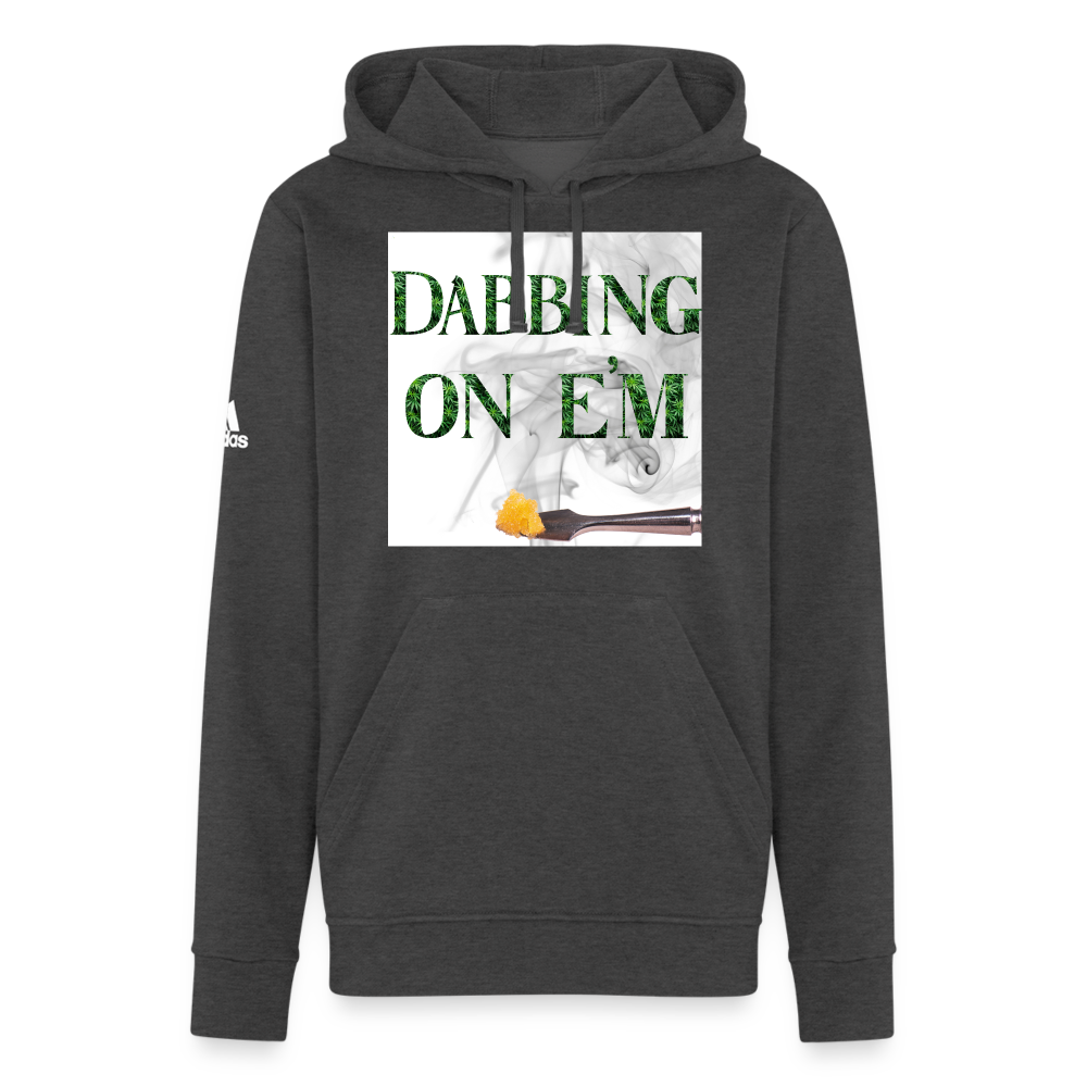 Dabbing On E'm Men's Adidas Fleece Hoodie - charcoal grey