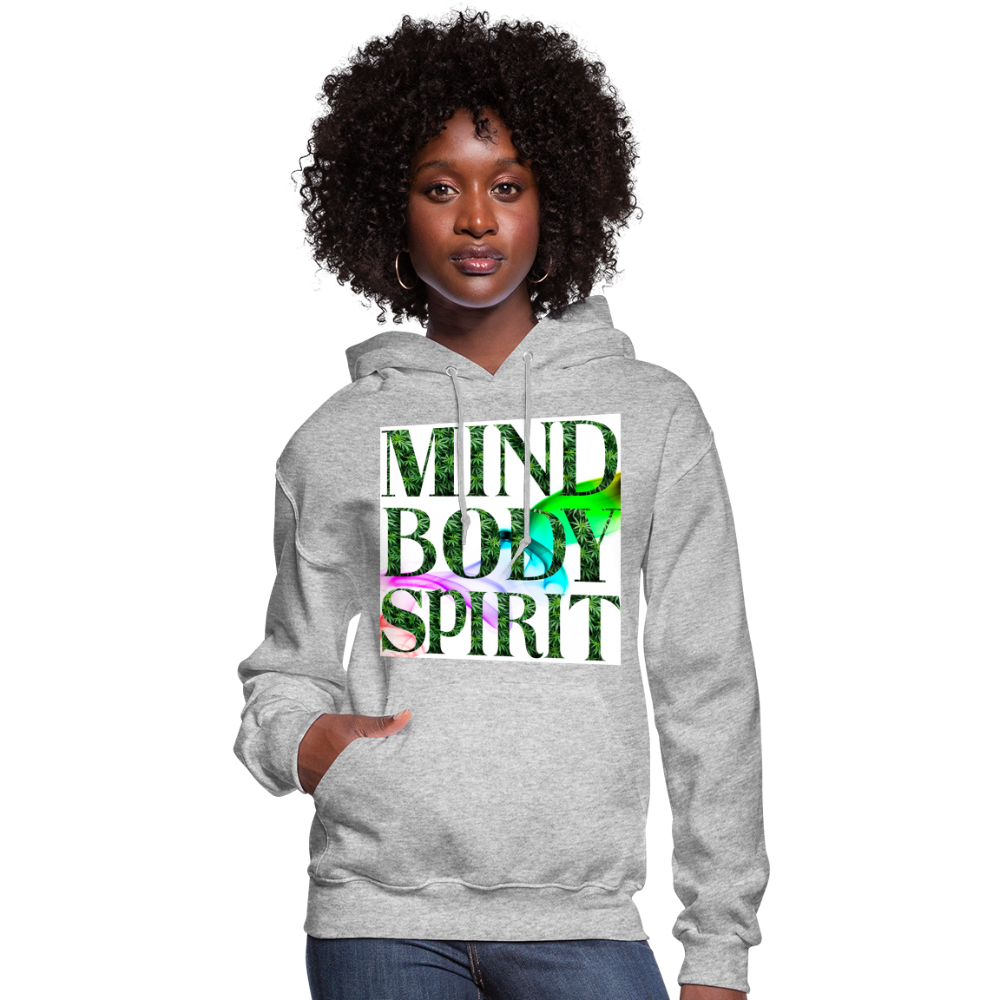 Mind Body Spirit Cannabis Ladies Hoodie - heather gray