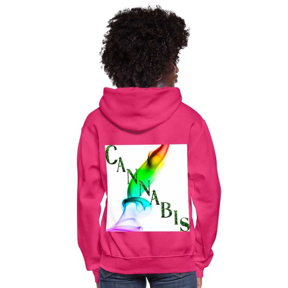 Mind Body Spirit Cannabis Ladies Hoodie - fuchsia