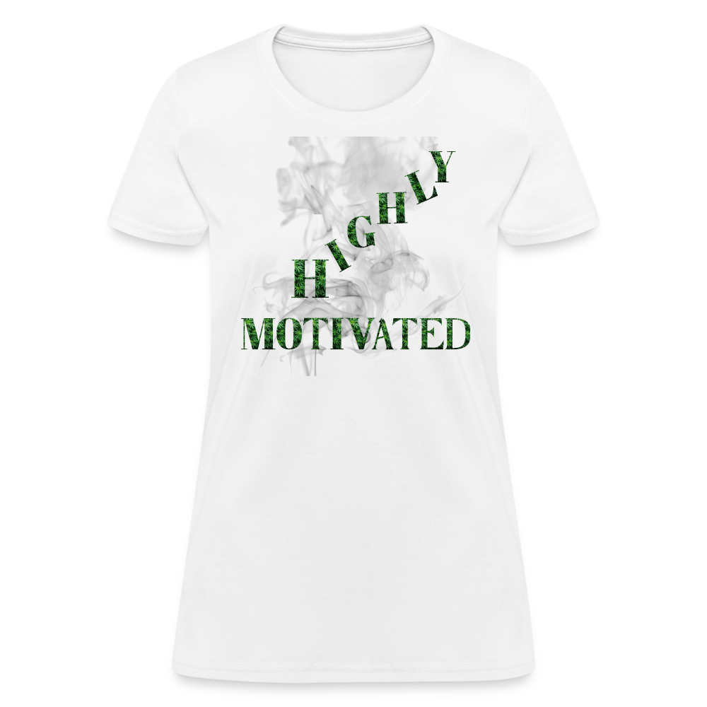 Highly Motivated Cannabis Ladies T-Shirt - white