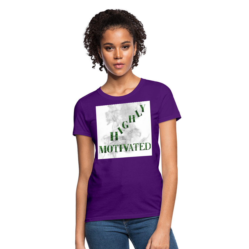 Highly Motivated Cannabis Ladies T-Shirt - purple