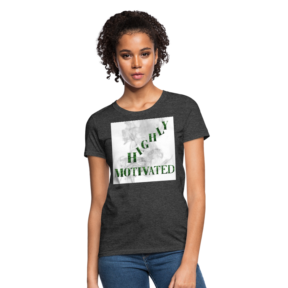 Highly Motivated Cannabis Ladies T-Shirt - heather black