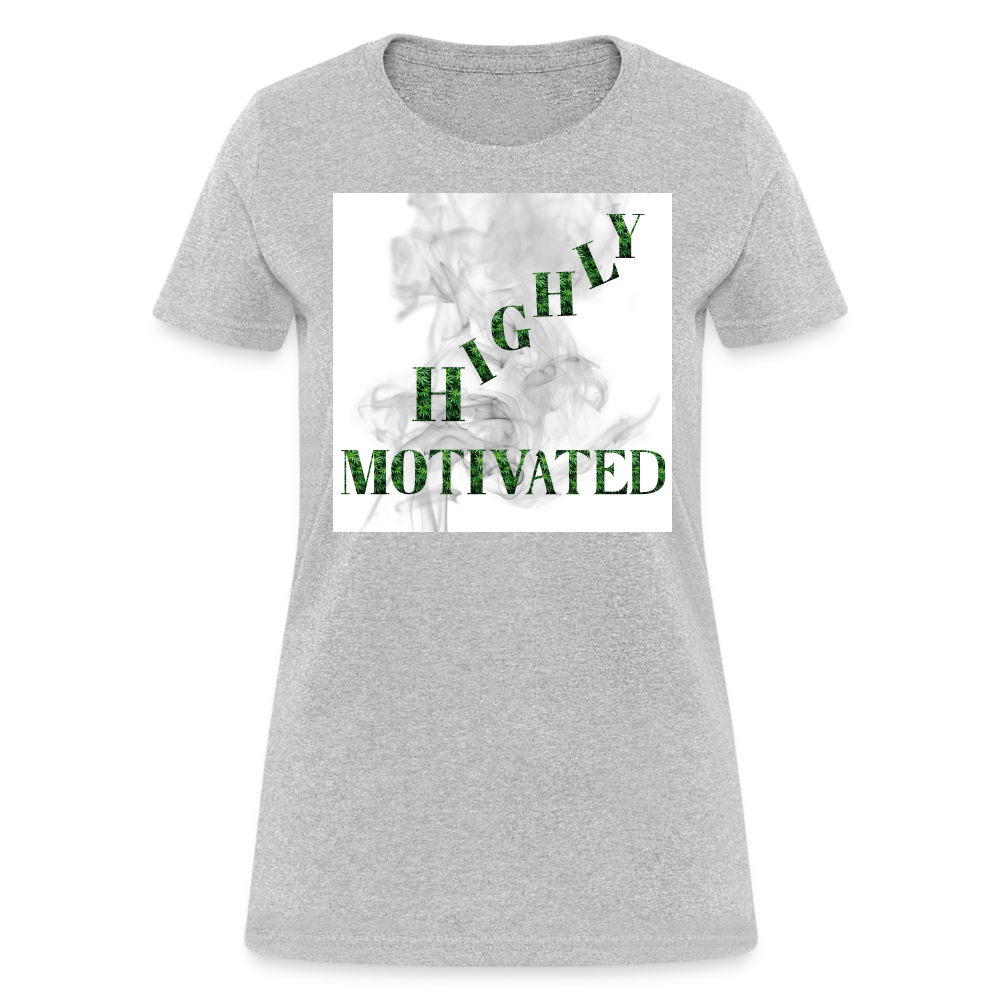 Highly Motivated Cannabis Ladies T-Shirt - heather gray