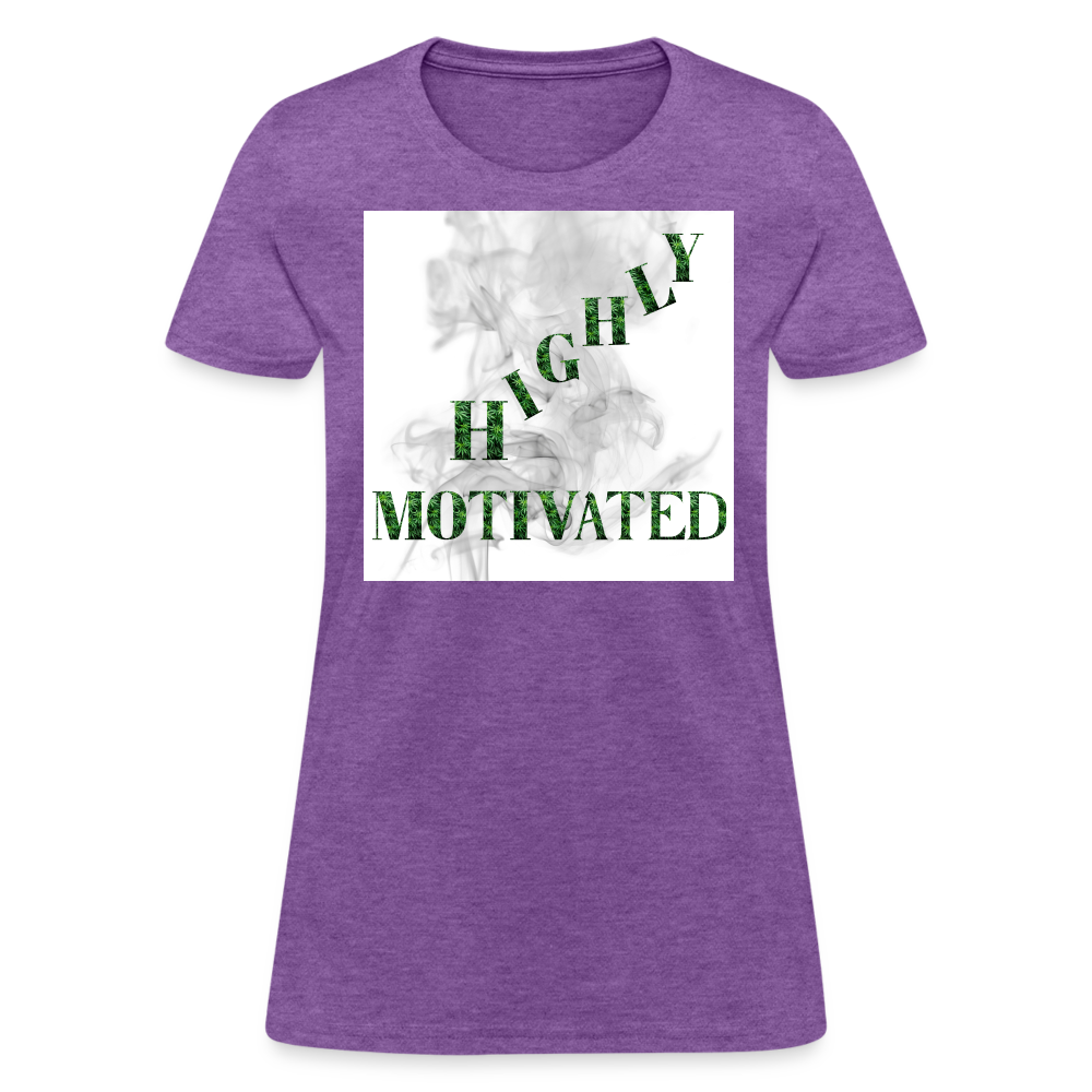 Highly Motivated Cannabis Ladies T-Shirt - purple heather