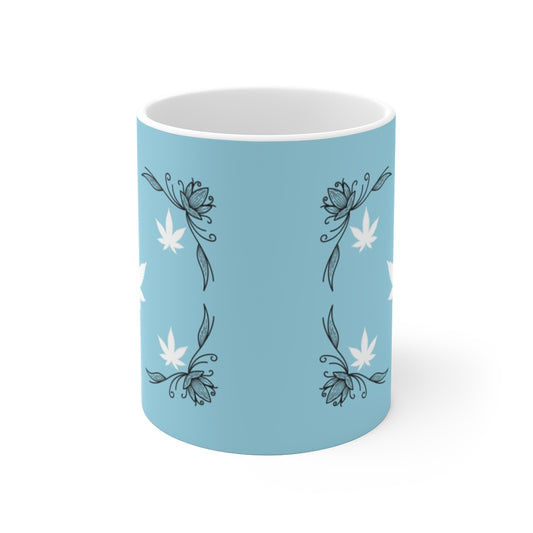 Bellissimo Blue Cannabis Ceramic Mug