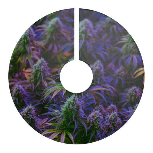 The Purple Cannabis Christmas Tree Skirt