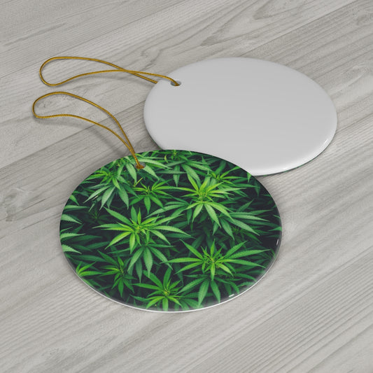 My Cannabis Round Ceramic Ornaments