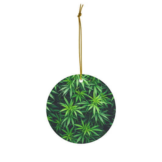 My Cannabis Round Ceramic Ornaments