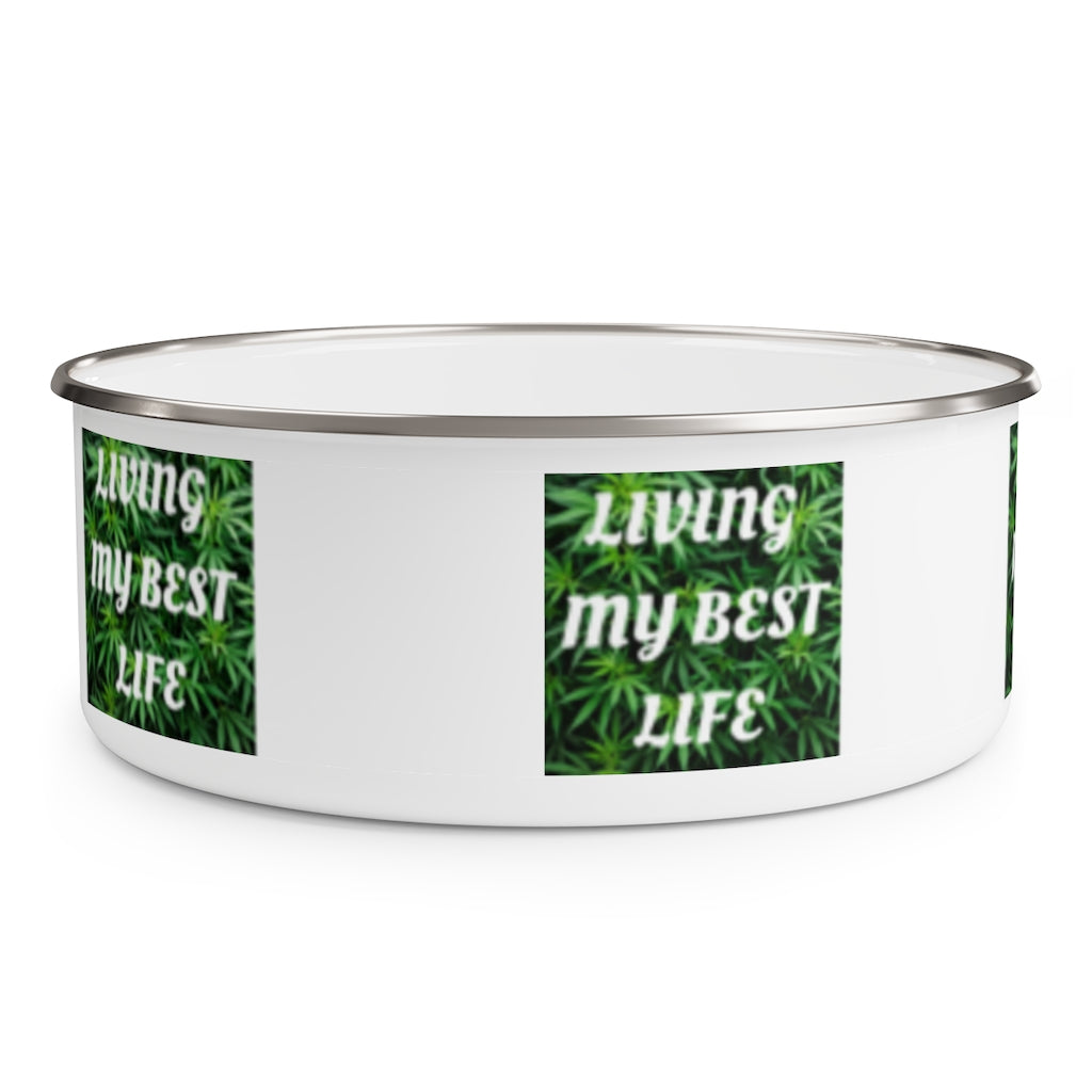 Living My Best Life Cannabis Enamel Bowl & Lid