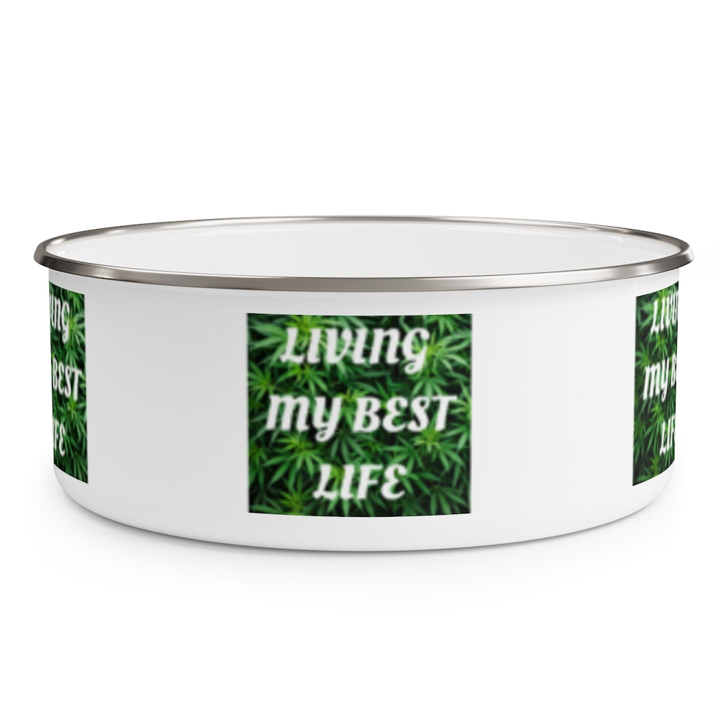 Living My Best Life Cannabis Enamel Bowl & Lid