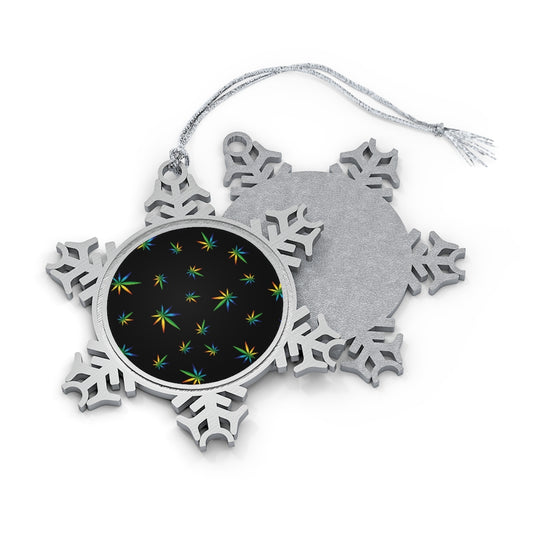 Cannabis Pewter Snowflake Ornament