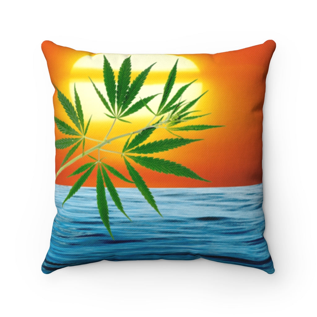 Un'alba Con La Cannabis Spun Polyester Square Pillow