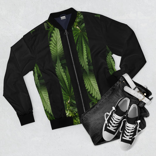 Bella Foglia Di Cannabis Bomber Jacket