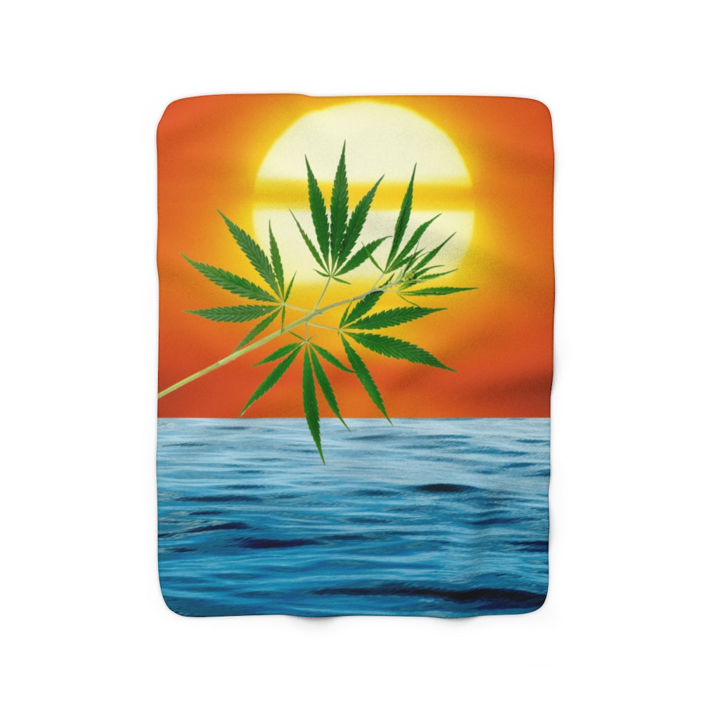 Un'alba Con La Cannabis Sherpa Fleece Blanket