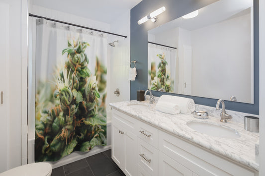 CannabBloom Cannabis Shower Curtain