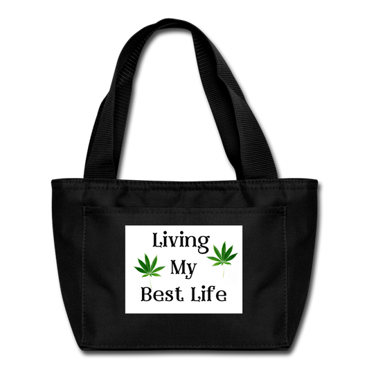 Living My Best Life Lunch Tote - black