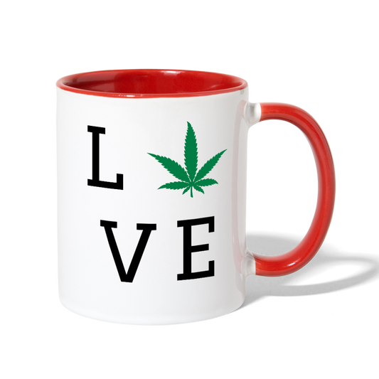 Love You Contrast Coffee Mug - white/red