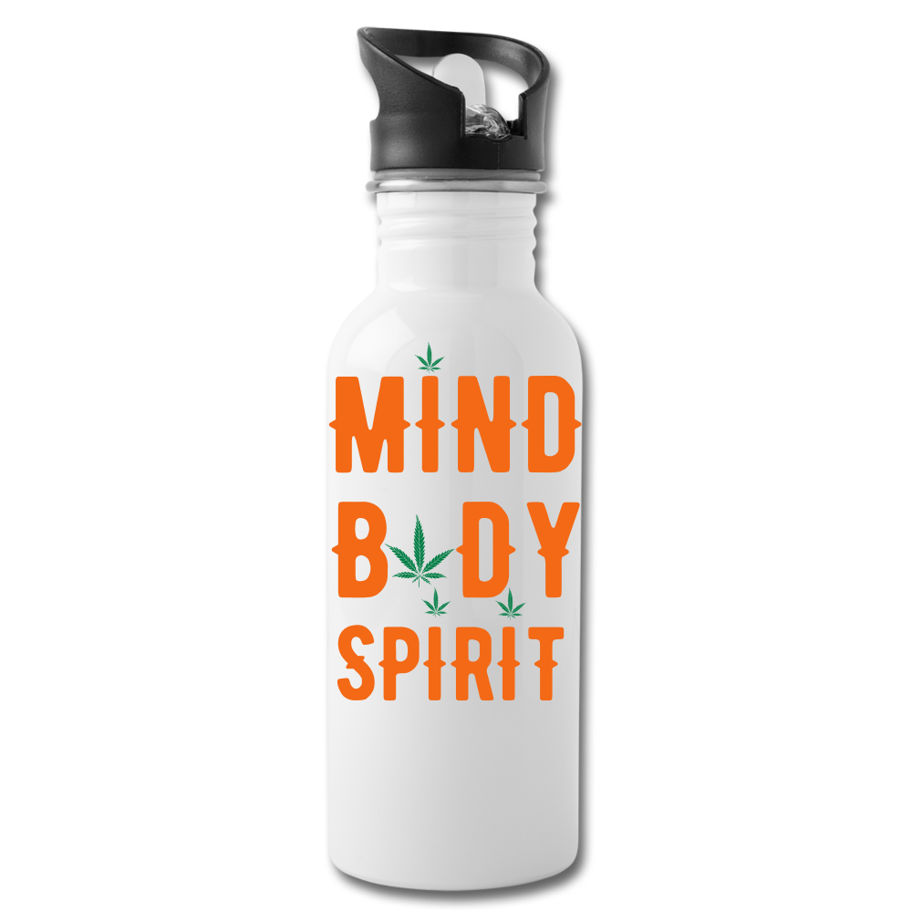 Mind Body Spirit Water Bottle - white