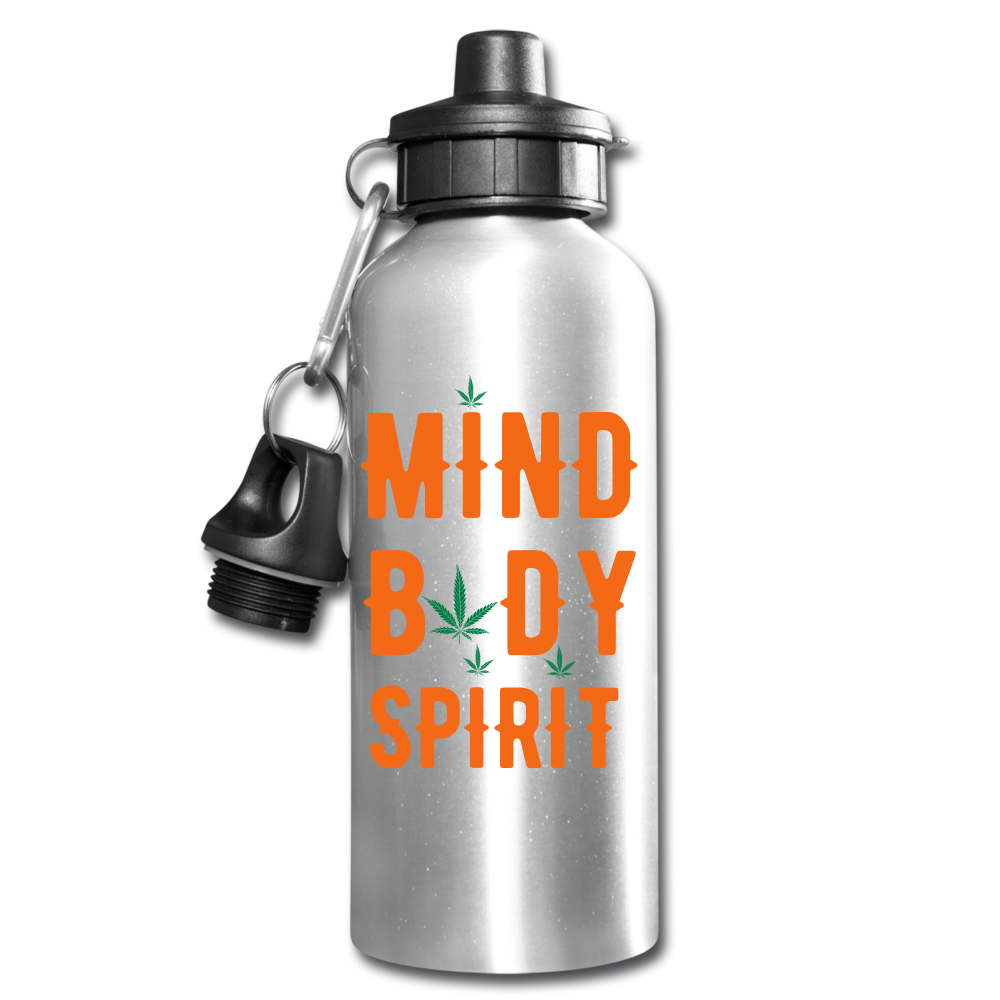 Mind Body Spirit Water Bottle - silver