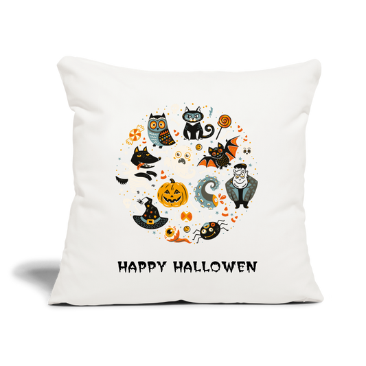 Happy Halloween Throw Pillow Cover 18” x 18” - natural white