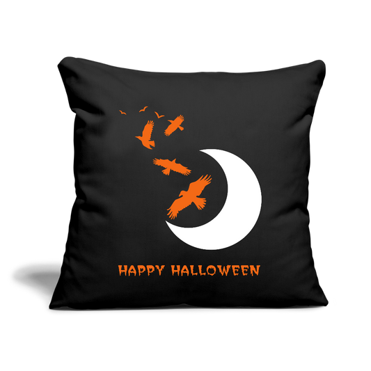 Happy Halloween Throw Pillow Cover 18” x 18” - black