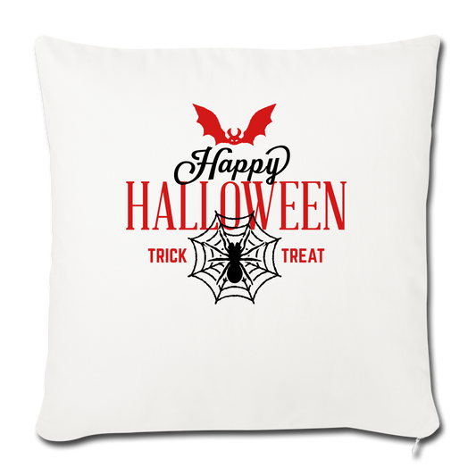 Happy Halloween Throw Pillow Cover 18” x 18” - natural white