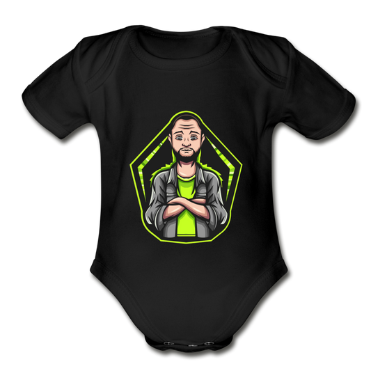 The Gamer Organic Short Sleeve Baby Bodysuit - black