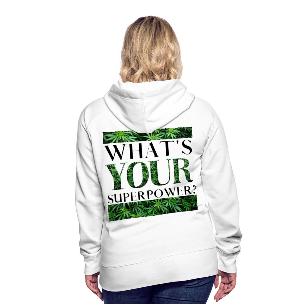 What's Your Superpower? Ladies Hoodie - white