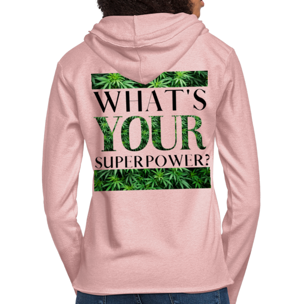 Unisex Lightweight Terry Hoodie - cream heather pink