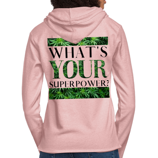 Unisex Lightweight Terry Hoodie - cream heather pink